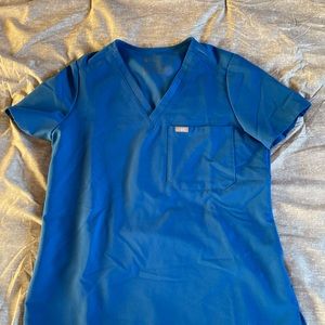 Figs royal blue scrub top